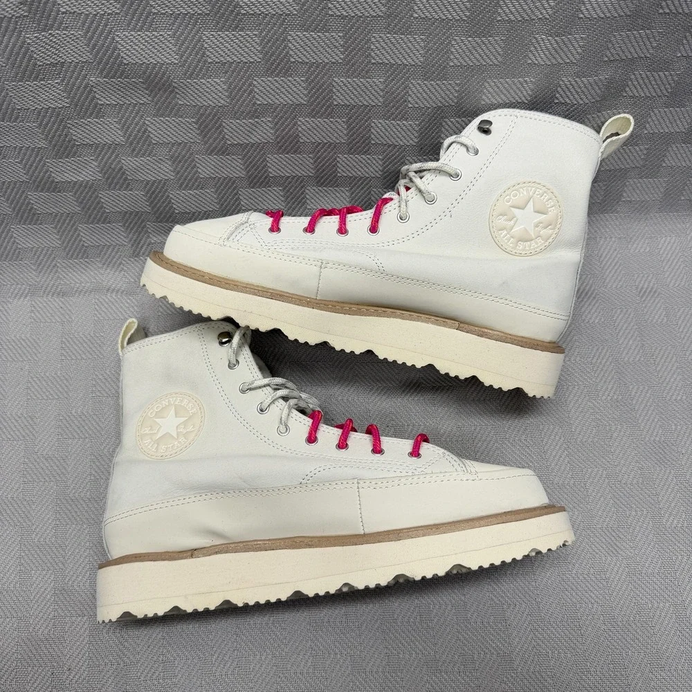 Converse Chuck Taylor All Star Boots‎ Womens Size 8.5 Leather Lugged Fleece - Picture 7 of 8